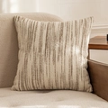 Gestreifter Kissenbezug in Creme und Braun, gewebter Dekokissenbezug für moderne Sofas - 45x45cm / Nur Bezug / Shuttle Kaffee