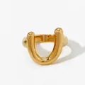 Minimalist U-shaped 316L stainless steel ring with high-polished 18k gold plating - US 6 / Gold
