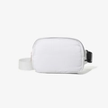 Riñonera deportiva minimalista blanca de nailon con correa ajustable y cremallera metálica - Blanco