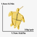 Detailed size chart of golden turtle earring bases with 1.9cm and 1.7cm outer dimensions - Gold