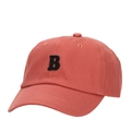 Berretto da baseball terracotta con ricamo 3D nero della lettera B sportivo - Rosa Antico
