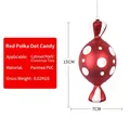 Christmas 15cm red candy ornament with white polka dots and matte PVC finish - 15CM Red White Round Candy with Polka Dots