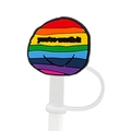 Rainbow smiley straw cover with you are worth it text for Stanley cups - 13-you're worth it