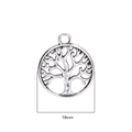 Detailed view of a 19mm vintage silver Tree of Life pendant for DIY jewelry making - Tree Of Life Hollow Pendant (P0299) / Antique Silver