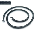 5mm matte black stainless steel round snake chain necklace with lobster clasp - Black (KN203805-Z)
