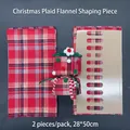 Christmas red and blue plaid velvet fabric sheets for apple gift wrapping with 28x50cm size - British Red Integrated Style 2pcs/pack / 28*50cm