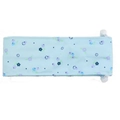 Light blue floral cooling dog bandana with purple flower pattern and white cord stoppers - Blue Blueberry