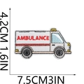 Detail shot of embroidered ambulance patch with dimensions 7.5cm x 4.2cm for clothing - Ambulance (12号)