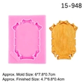 Pink silicone fondant mold with vintage frame design for cake decoration and DIY crafts - 15-948 Pink