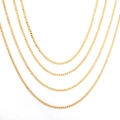 Set di quattro catene a maglie cubane dorate in acciaio inossidabile di varie lunghezze - 2.3mm*45cm / Oro