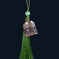 Exquisite sandalwood hollow sachet pendant with green tassel and auspicious carving - Satisfactory Style (4) / Approx. 3*2.3cm / Without Scent Beads
