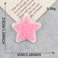 Pink star-shaped chenille patch with white embroidered edges, 3cm x 2.9cm size - Soft Pink Star (Iron-on)