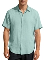 Polo uomo a manica corta in tessuto di lino verde menta chiaro dal design casual - S / verde chiaro