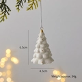Addobbo natalizio in ceramica bianca con texture 3D, altezza 6,5 cm, 34g decoro festivo - Albero di Bignè I / 34g