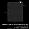 A4 9-pocket transparent card sleeves with dimensions 310x230mm for photo collection - A4 4 Holes 9-Pocket Pages 10 Sheets 37#