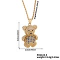 Exquisite vergoldete Teddybär-Anhänger-Halskette mit blauen und weißen Zirkonia - Goldener Bär/Bunter Blau-Weiß