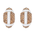 Schitterende American football oorknopjes met bruine strass steentjes en emaille - Legering met Strass / Rugby (N-597)