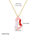 Collana con ciondolo a capsula lettera B in smalto colorato in acciaio inossidabile - Lettera B