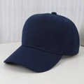 Classic dark blue cotton baseball cap with six-panel structure and curved brim - Adjustable / Navy Blue