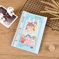 Light blue crane machine spiral notebook with cute cartoon characters on a wooden desk - B5 / Claw Machine Style (44)