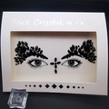 Black acrylic face crystal stickers for makeup decoration in white window packaging - 1082