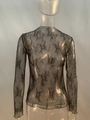 Top sexy nero a maniche lunghe in pizzo floreale trasparente da donna in tessuto mesh - S / Nero