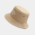 Detail of khaki cotton bucket hat featuring California 1987 embroidery and metal eyelets - Khaki