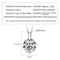 Elegant S925 sterling silver necklace with a 2 carat blue moissanite gemstone pendant - K Silver 2 Carat Chain