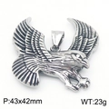 Colgante águila vintage en acero inoxidable plata antigua de 43x42mm y 23 gramos - Colgante de Plata Antigua (Sin Cadena)