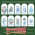 100pcs Christmas Kraft paper gift tags with Santa patterns and cotton twine strings - MC6-105