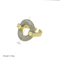 Detail of 23mm gold-plated ring with crystal pavé and 8.8g weight specifications - Pavé Circle Style (DR240905-B)