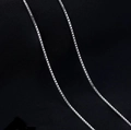Silver square box link titanium steel necklace with a polished metallic finish - 1.2mm Box Chain / Steel