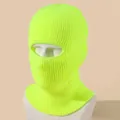 Neon yellow knit balaclava face mask with single hole eye opening for wind protection - High Elasticity / Neon Yellow