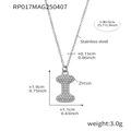 18K gold-plated stainless steel necklace featuring a zircon-encrusted letter I pendant - Rp017-i Letter Steel Necklace 40+5cm