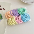 Elastic macaron-colored hair tie set in a clear pouch with vibrant assorted colors - 8# Candy Mix (50pcs Bag)