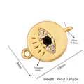 9mm gold-plated Evil Eye jewelry connector with micro-set zircon for DIY bracelets - Gold L370867-Gold