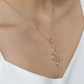 Elegante collana con ciondolo a serpente dorato e trama di squame su catena sottile - NZ641-Oro Serpente