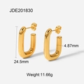 Dettaglio di orecchini a U placcati in oro 18K con misure precise di peso e dimensioni - Oro