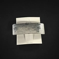 Fermaglio per capelli rettangolare argento con texture spazzolata su cartoncino bianco e nero - 1003-4 Argento Rettangolare Spazzolato