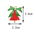Christmas alloy bell charm with red and green enamel, gold edges, and a tiny rhinestone - 11# Bell with Rhinestone (2.2CM×2.6CM)