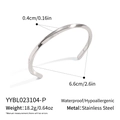Detailed view of silver stainless steel twisted cuff with size and weight dimensions - Silver Twisted Style (YYBL023104-P)