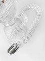 Close-up of clear acrylic link chain with silver metal buckle on vintage glass decor - 60cm Transparent Necklace