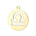 Minimalist golden Libra zodiac pendant with hollow circular design for personalized jewelry - Gold Libra (KLJ4476-Z)
