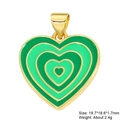 Green layered heart pendant with gold metal edges for DIY jewelry making - Green Layered Heart Style