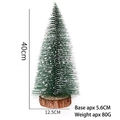 Mini albero di Natale artificiale innevato da 40 cm con base in legno naturale - Albero di Natale 40cm