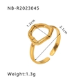 Golden irregular wave ring in stainless steel with 1.2cm width and 1.3g lightweight design - Liquid Metal Wave (NB-R2023045)