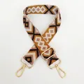 Macro detail of geometric diamond jacquard strap with gold-tone swivel lobster clasps - Pattern No. 27