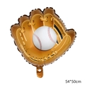 Baseball glove aluminum film balloon for sports parties, brown and white, 54x50cm size - Baseball Glove