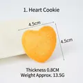 Realistic heart-shaped PVC cookie keychain charm in yellow with 4.5cm diameter size - Heart Cookie Model