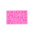 Pink silicone mold with maple leaf patterns for DIY candles and cake decorating - 4# Maple Leaf / Pink